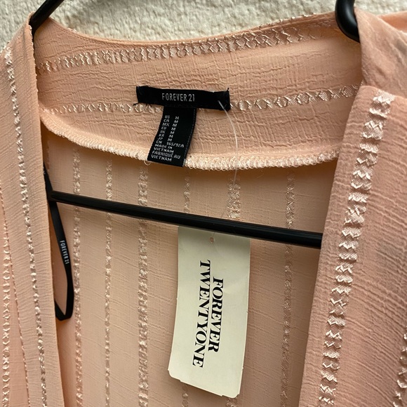 Forever21 Sheer Pink Cardigan - Size Medium - Picture 3 of 3